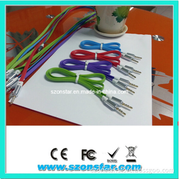 High Quality 3.5mm Stereo Colorful AV Noodle Cable